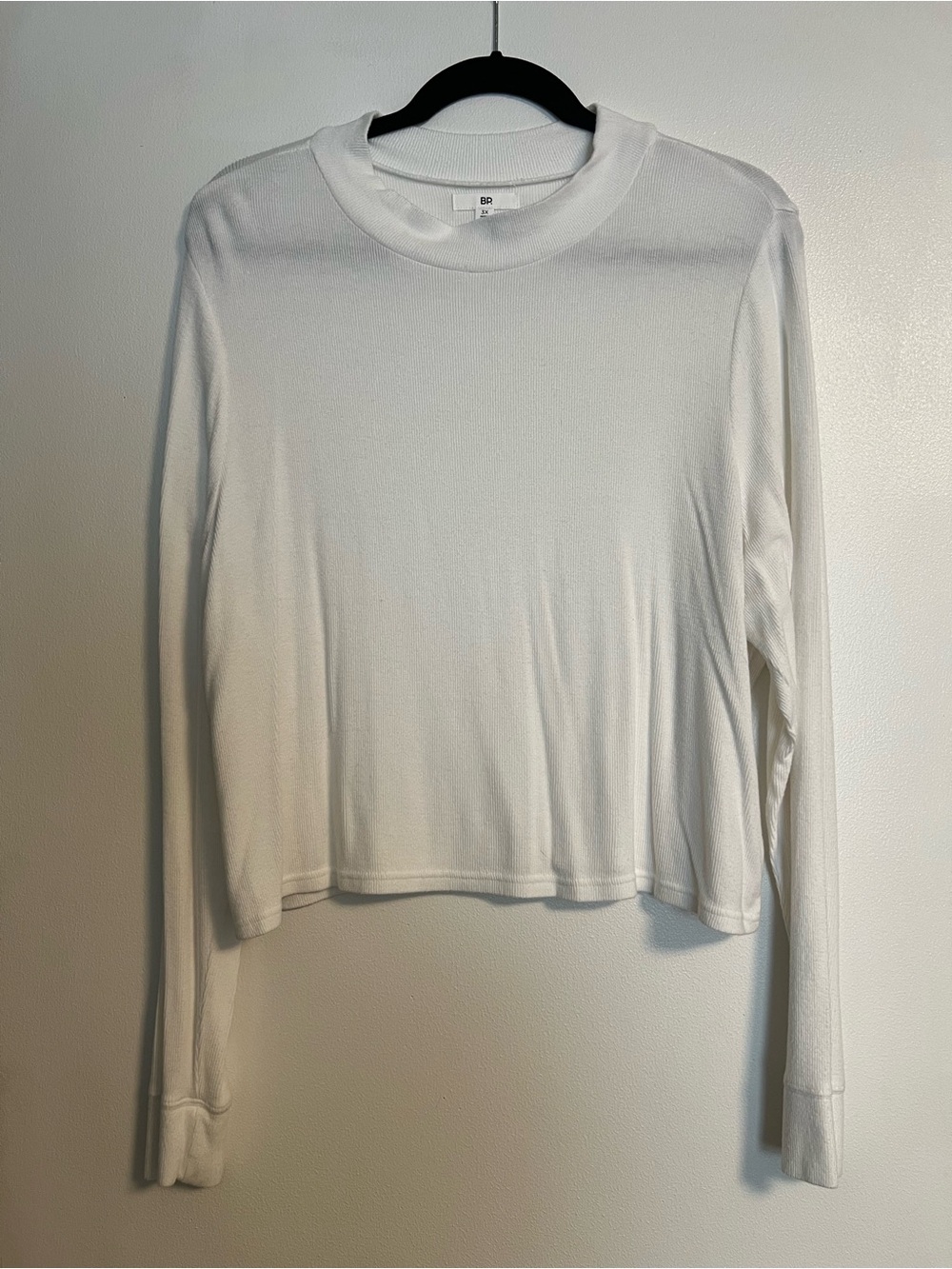 bp White Long Sleeve Crewneck Top